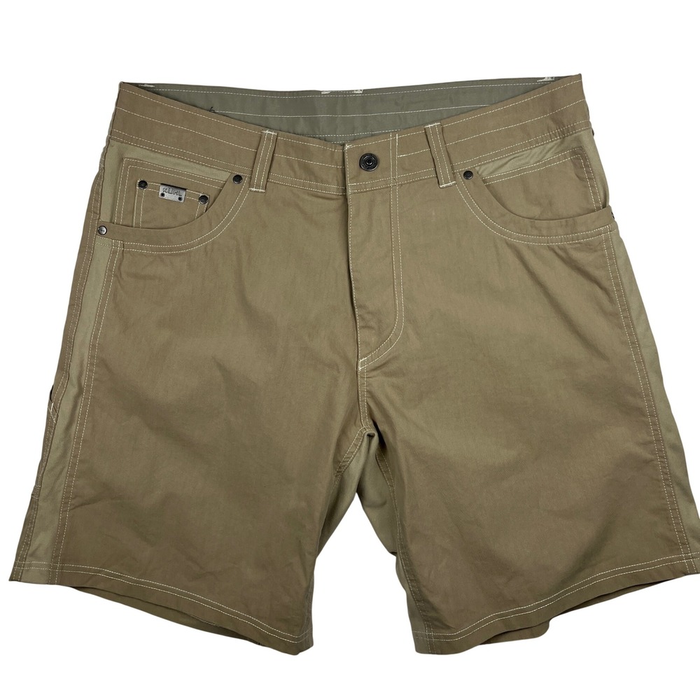 KUHL Radikl Shorts Mens 36 Dark Khaki Tan Hiking Outdoor Technical Cargo 5068S
